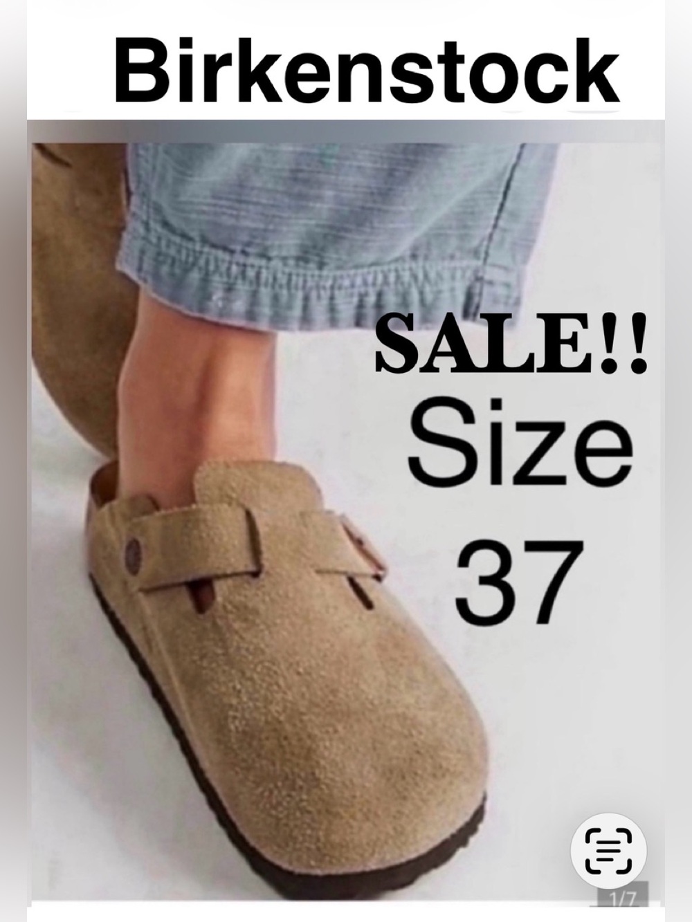 Birkenstock Womens’ size 37 reg  Suede Clog in Tan. Authentic